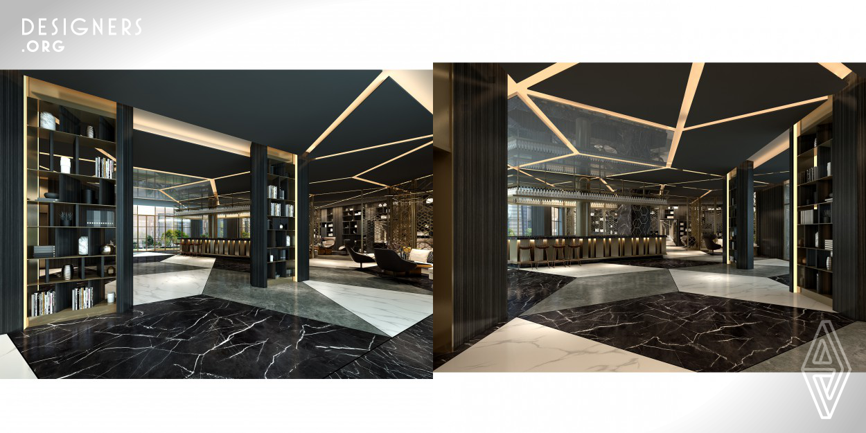 This project is a converted villa with five floors in the Shanghai suburbs, covers about 1,000sqm. The décor ties together a vivid new Chinese feel from the ceiling to the stone layout on the floor. The ceiling is decorated with black painting and grey stainless steel plate, which allows the hidden light to pass through the gaps. Materials like wood veneer, stainless steel, and painting signifying new Chinese feel are mixed together to create a new Chinese feel space. All in all, the design aims to bring people closer to Shanghai, and in essence, closer to themselves.