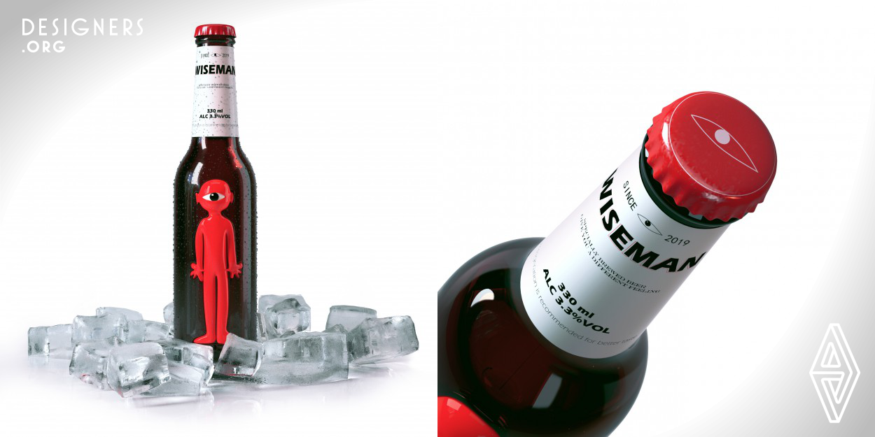 The packaging design seems simple and colourful. The design produces a fashionable effect for the product. The red icon on the product bottle seems to break the traditional restriction of the design of the Chinese beer packaging. The design has a strong visual impact. The main colour of the design is red. The detail of the design expresses a modern and minimalist visual language.