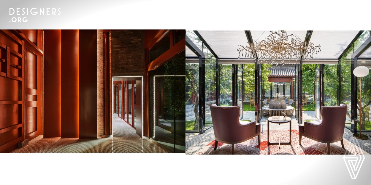 The project is located in Beijing as a private clubhouse. Isabelle Peng rethought the new look of the courtyard by capturing the breath of the space. Following the concept of The Shade Rouge, she restored the building to its original structure and then reorganized to develop the mottled red by modern craftsmanship and the rendering of light. Back to its root, it is a Chinese traditional architecture, distinctively, Isabelle hopes not only to revive its former glory or completely refurbish it but also let the old and new coexist, so it can shine again while conceiving the imprint of the times.