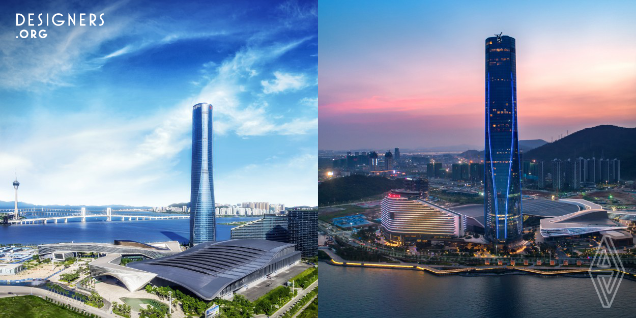 This is a mixed-use development with site area 203,000 sqm located in Shizimen District of Zhuhai, comprised of a 330m tall tower Zhuhai Centre which is currently the tallest building in Zhuhai, a serviced apartment tower, a hotel tower, an exhibition and convention centre, a theatre and an opera house. The design concept was inspired by the ‘city of romance’ moniker of the city and the connection of the site to the water to create a romantic, comfortable and relaxing environment. The development has substantially elevated the social and economic development of the region since its opening.