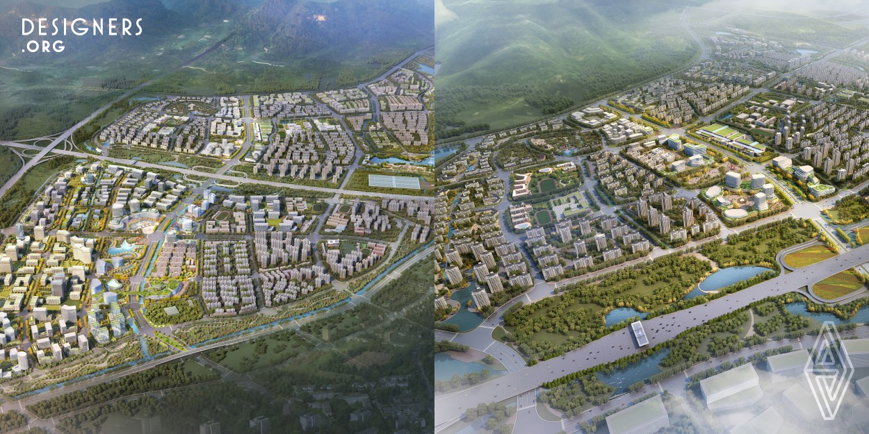 The overall design of the industrial park is thoroughly considered in terms of functionality and convenience. There are many planning limitations according to Nanjing city regulation and law. The design successfully integrates the surrounding landscape and the industrial park design, making the industrial park and the surroundings an whole and creating a harmonious whole.