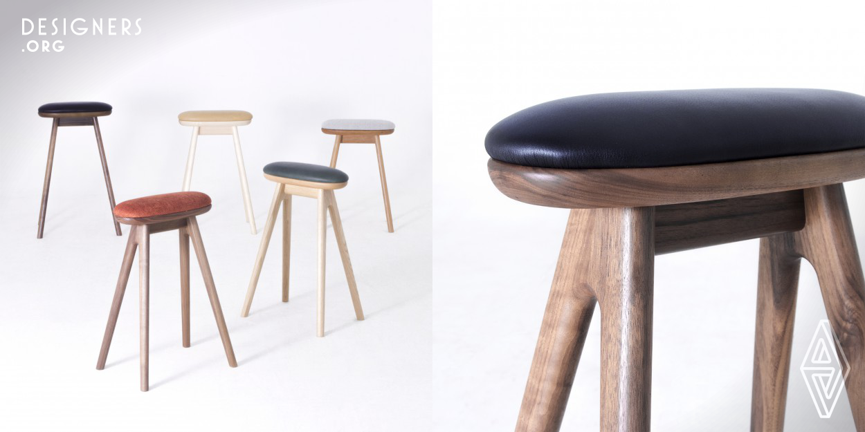This stool is designed to help one to maintain neutral sitting-standing posture. By observing people’s daily behavior, the design team found the need for people to sit on stools for a shorter period of time such as sitting in the kitchen for a quick break, which inspired the team to create this stool specifically to accommodate such behavior. This stool is designed with minimal parts and structures, making the stool affordable and cost-efficient for both buyers and sellers by taking into account the productivity of manufactures. 