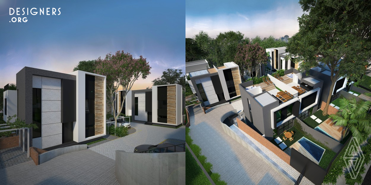 The Cube XL project was developed based on the Cube project, awarded at the A'Design Awards 2019, with the objective of using well-located land, with a large concentration of adult trees and with constructive restrictions for the construction of horizontal condominiums. In addition to offering the possibility of living with quality of life, in noble and more wooded areas of large cities such as Sao Paulo, with modern design and security, giving its residents the freedom to live as they wish in open environments and configurable living spaces. according to need.