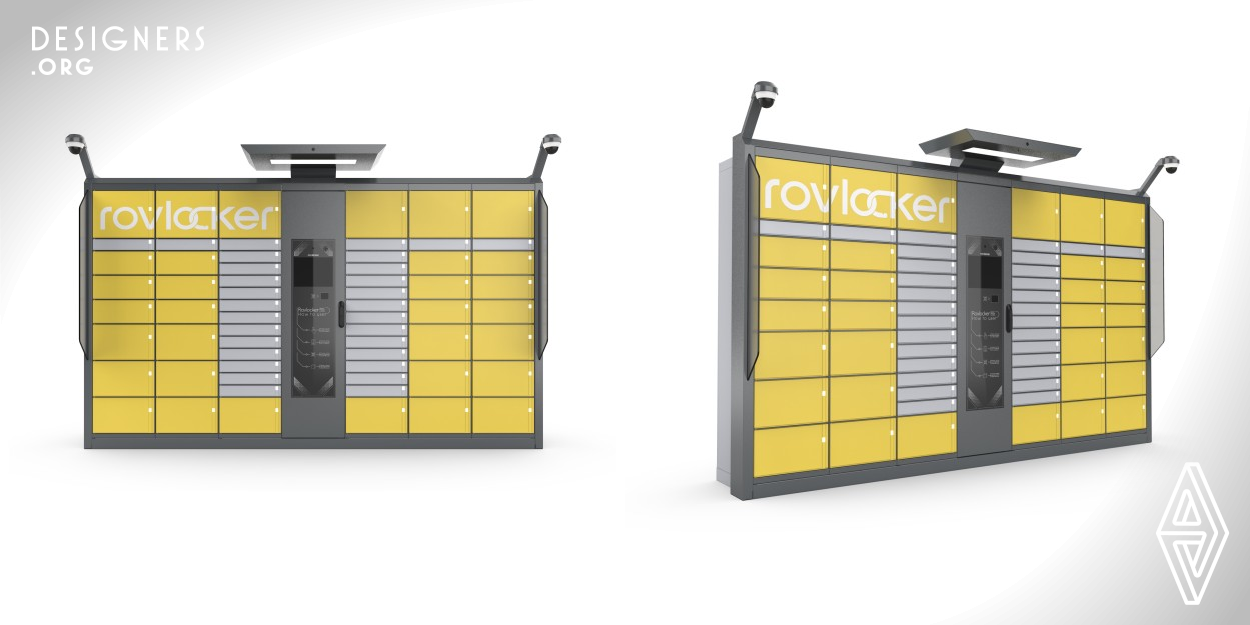 The smart parcel locker has two types modules: main and parcel. The parcel module is formed by assembling the inner and outer cabinet together with special electromechanical locks instead of using any fasteners on the outer interface. Thus, RovLocker has a seamless, minimal and anti-vandal design that adds aesthetic and functional value to public spaces. In addition, in cases of maintenance and repair, the inner cab can be pulled out from outer cab by opening the special locks. This means that the locker can be installed in various public areas, as there is no need to reach the back of it.