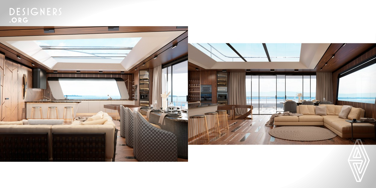 A yacht is primarily an indicator of the status of its owner. It should be beautiful and stylish on the outside. Every detail in the interior should indicate the individuality of the owner. The project "Dream Travel" from the designer Kharchenko was created in order to translate all of the above into reality. Yacht - as a lifestyle and a business card.