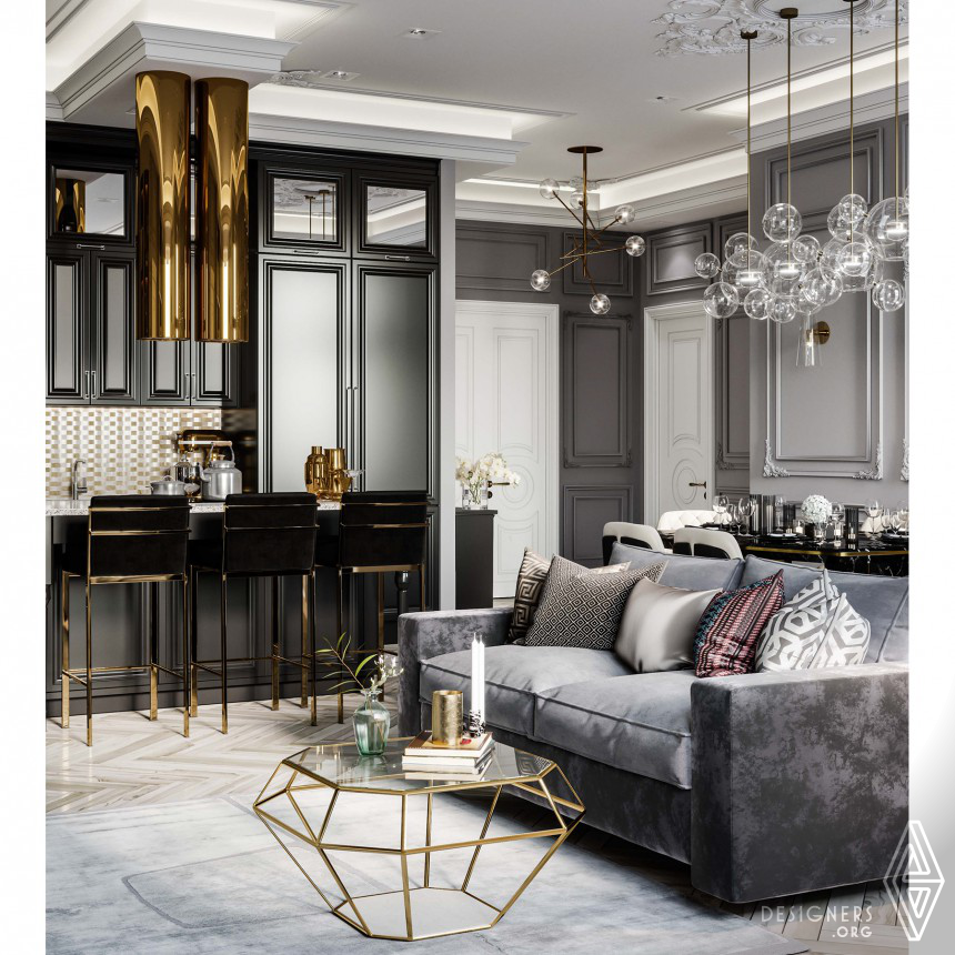 Gray and Gold Interior Design