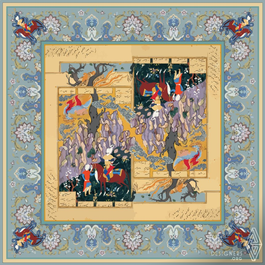 Adonis Jafargholi Beik Silk Scarf Illustration