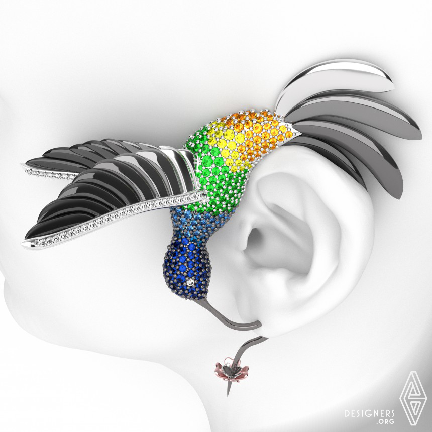 The Hummingbird Single Earring