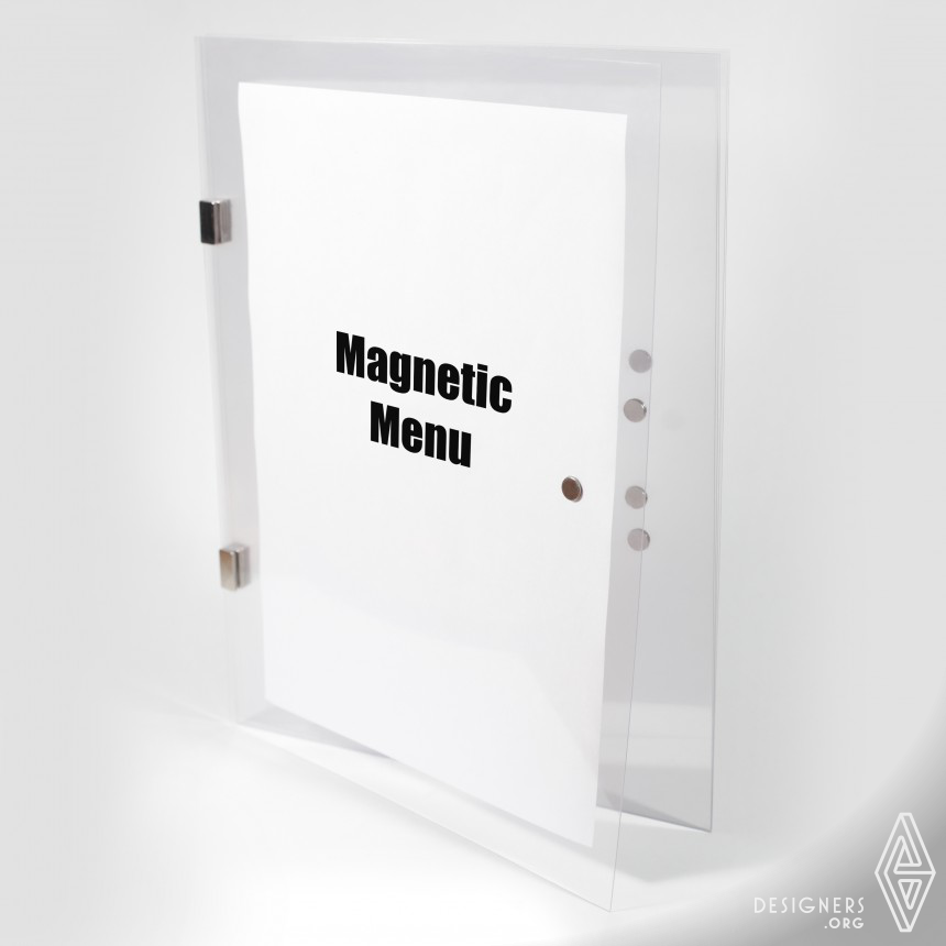 Magnetic menu cover for menu