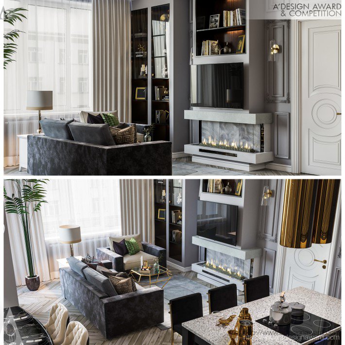 Sergei Savateev - Gray and Gold Interior Design