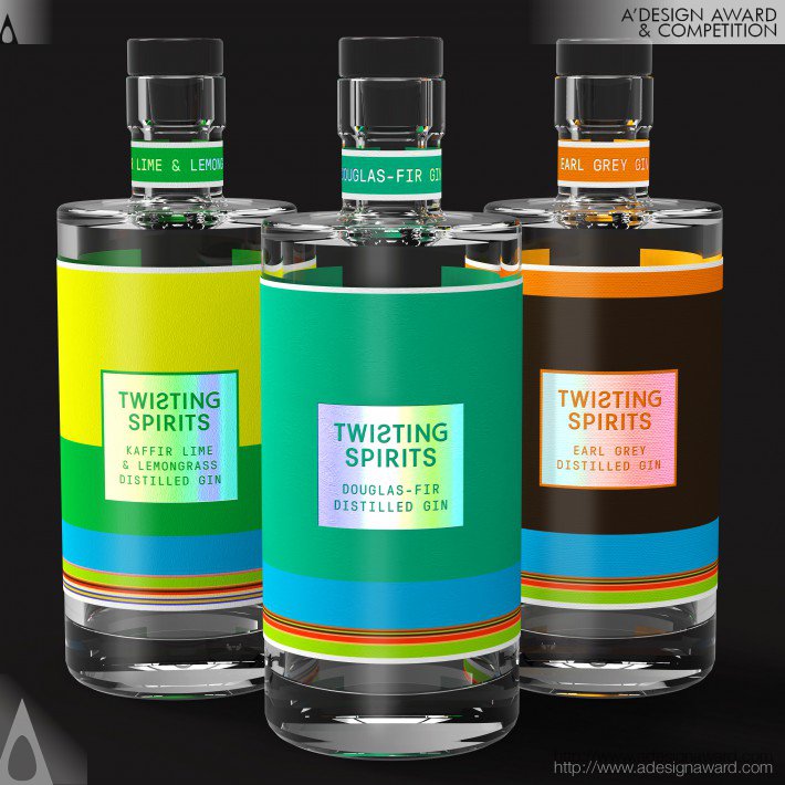 Twisting Spirits Gin Packaging by Lyon &amp; Lyon Studio