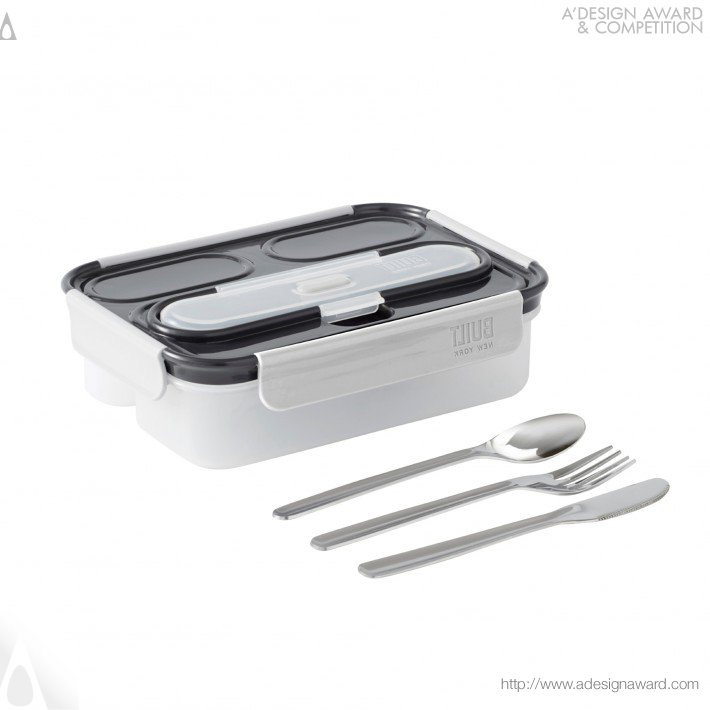 Built NY - 3 Compartment Gourmet Bento Lunch Container With Utensils