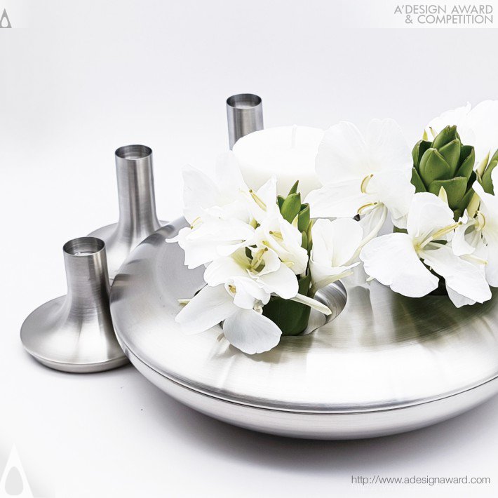 Stainless Steel Candleholder Set by Oi Lin Irene Yeung