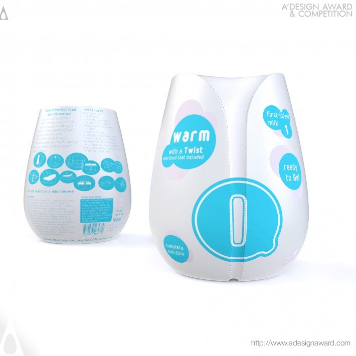 HJC Design - Qi, Pronounced &#039;chi&#039 Disposable Self-Heating Baby Bottle