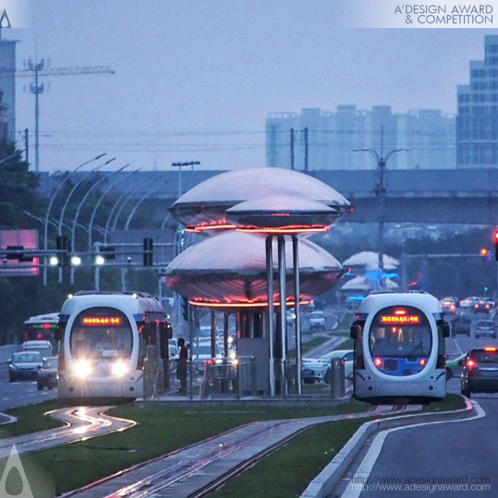 Zhuhai Tram Platform of Line 1 by Shen Kang     Wang Ge    Xie Yaosheng