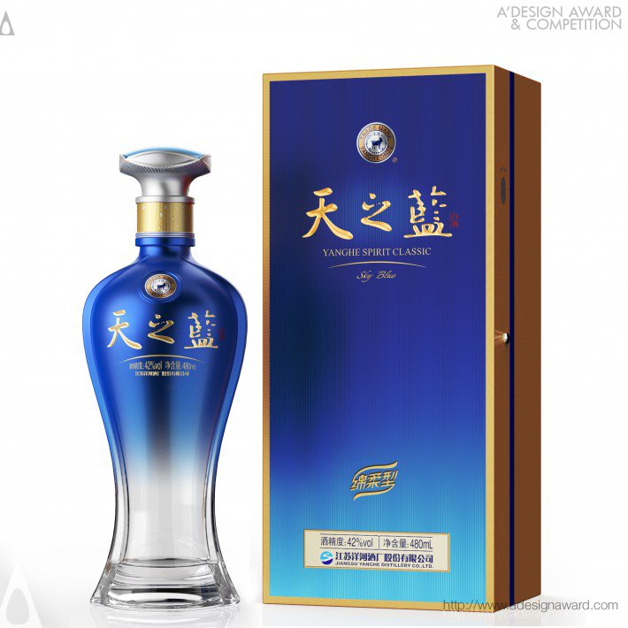 Sky Blue Alcoholic Beverage Packaging by Wen Liu