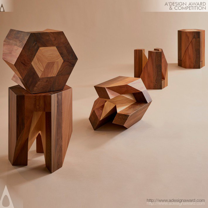 Yosegi Multifunctional Stool by Yoshiaki Ito