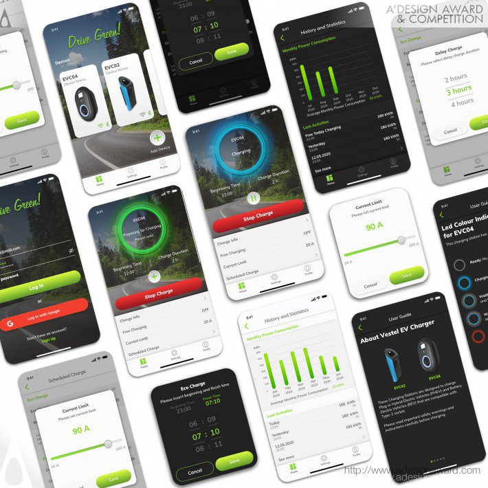 Drive Green Electric Vehicle Charger App by Vestel UX/UI Design Group