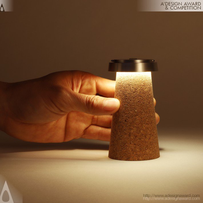 Lead Recycled Cork Led Lantern by Takanori Urata