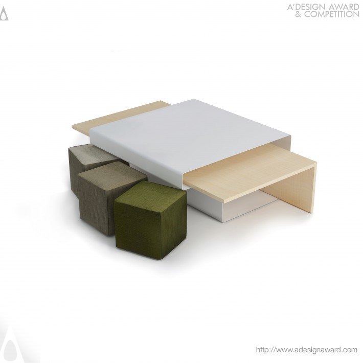 Sliding Table Side Table For a Living Area by José Leite
