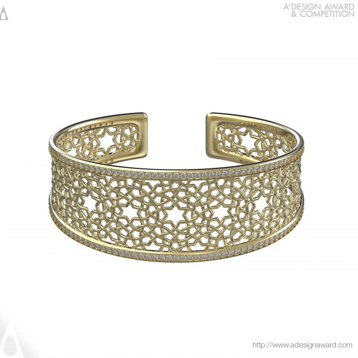 Interlace Pattern Cuff Bracelet by Laleh Safarzadeh