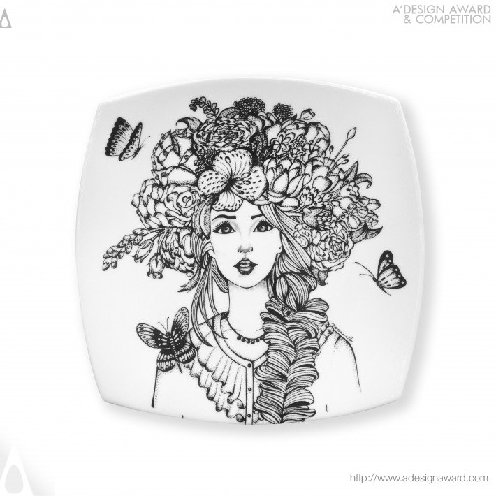 Muse Decorative Plate by Marianela Salinas Jaimes