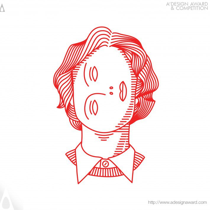 Lady Crooked Face Graphic Design by Patrycja Krawczyk