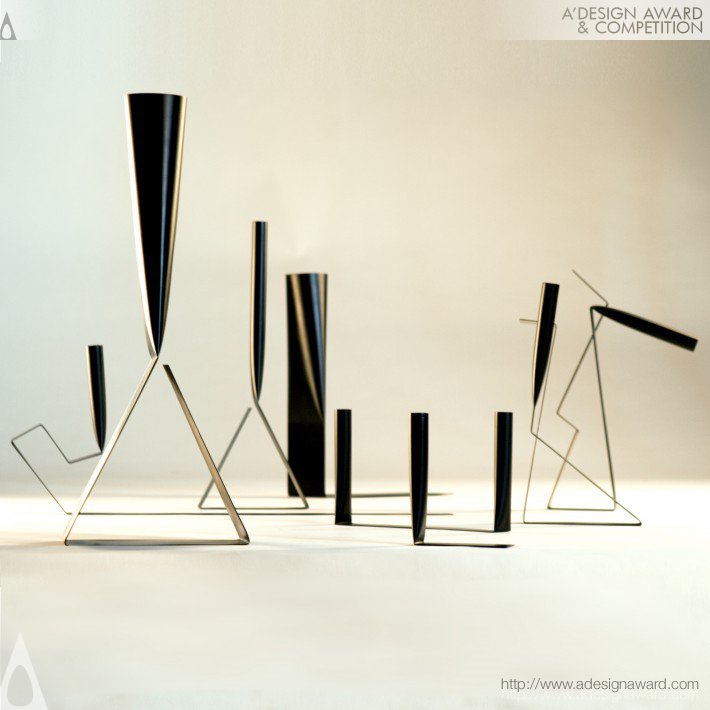 Opposites in Unity Candleholder and Vases by Firo Wang