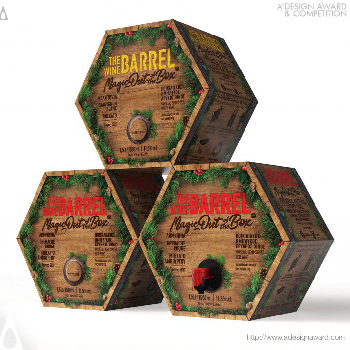 The Wine Barrel Xmas Limited Edition Packaging by Antonia Skaraki