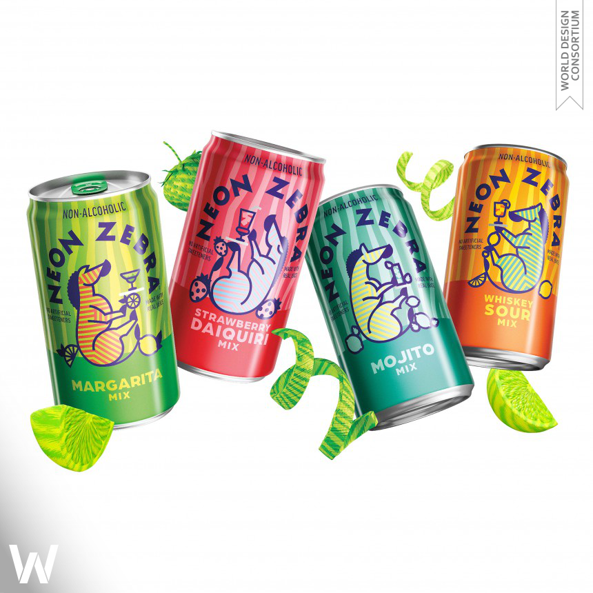 Neon Zebra Brand Launch Beverage Packaging