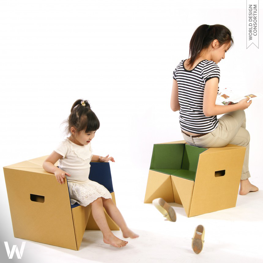 S-Cube Stool, child chair, and step