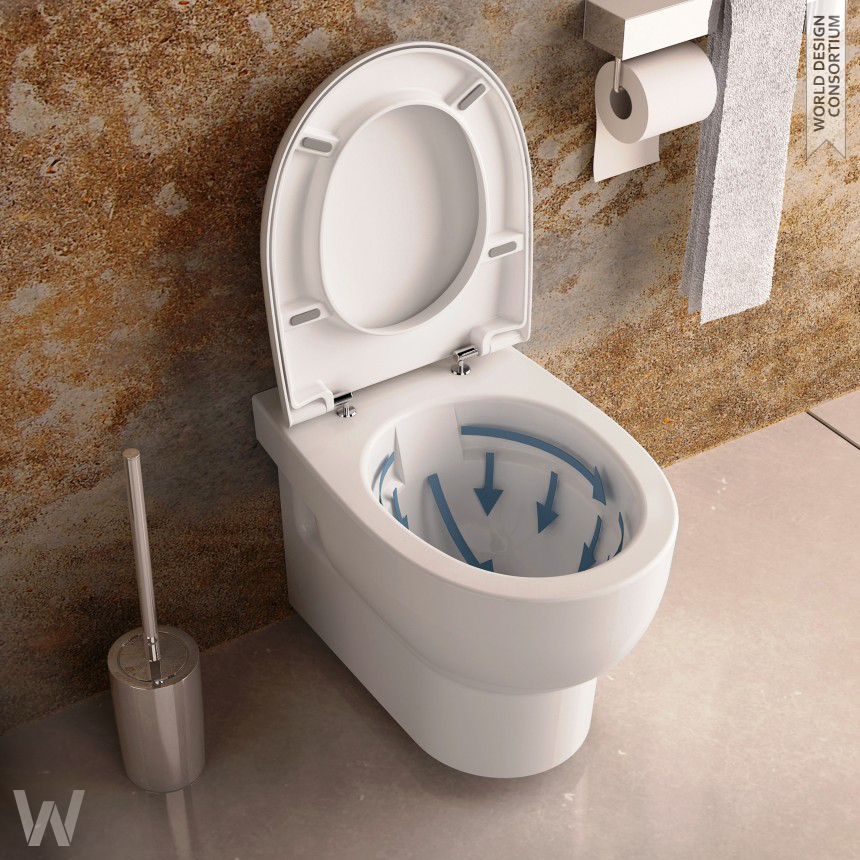 Bplus Wall-hung WC with cleaRim system  Wall-hung WC