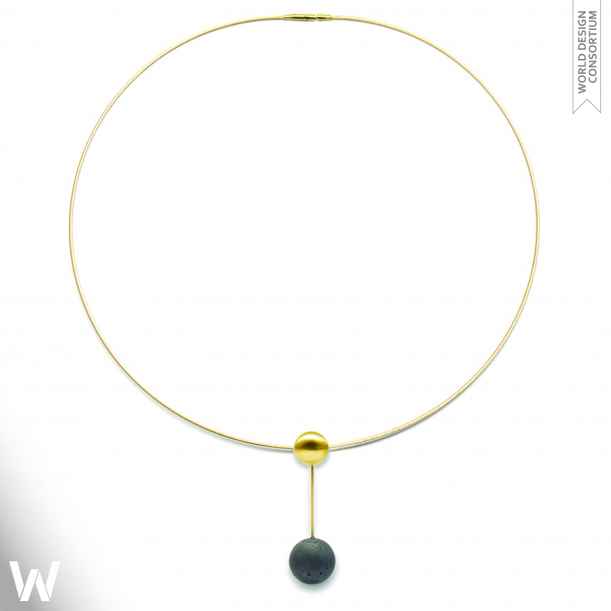Orbis Gold and Concrete Jewellery  Necklace
