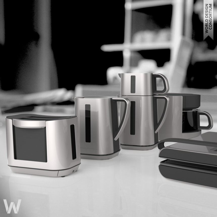 ECKIG breakfast set kettle, coffee and tea machine, toaster
