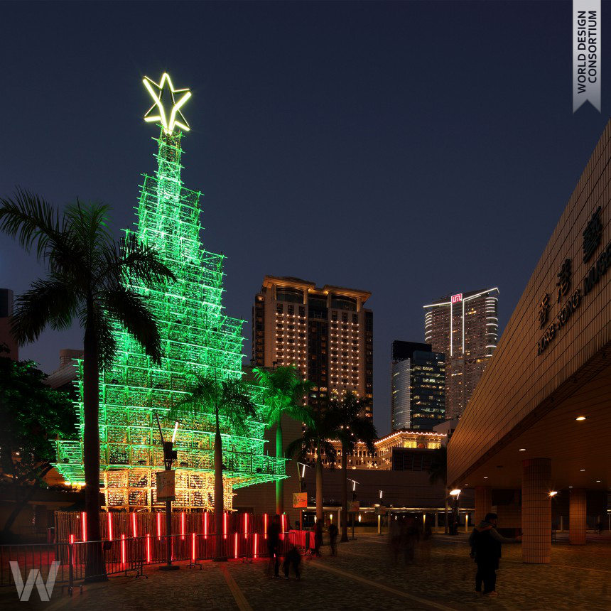 Hong Kong Christmas Tree 2015 Bamboo Installation