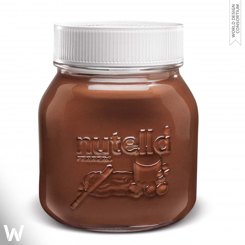 Embossed Nutella Jar for spreadable cream