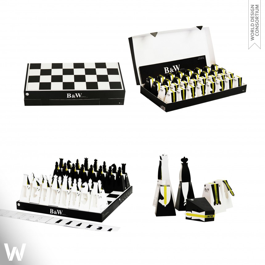 B&W chocolate packaging design Packaging design applied in chess game