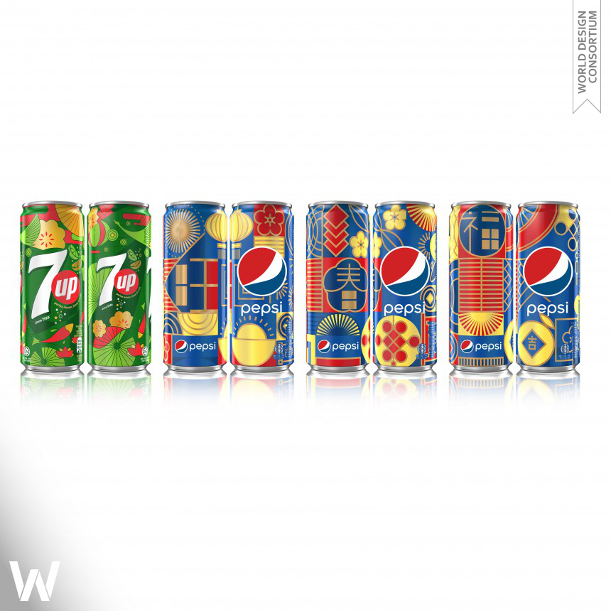 Pepsi x 7Up Chinese New Year LTO Cans Brand Packaging